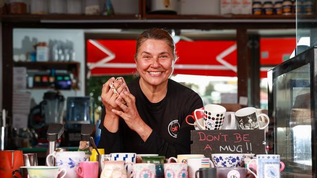 Sondra Beram at her cafe, Bru Coffee.