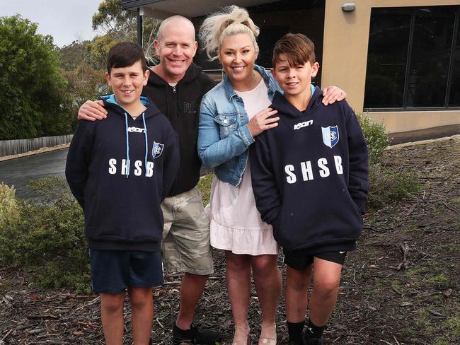 Stacey 12, Martin, Shannon and Luke 11.  The Grubb family of Tolmans Hill in relation to being bushfire ready.  Picture: Nikki Davis-Jones