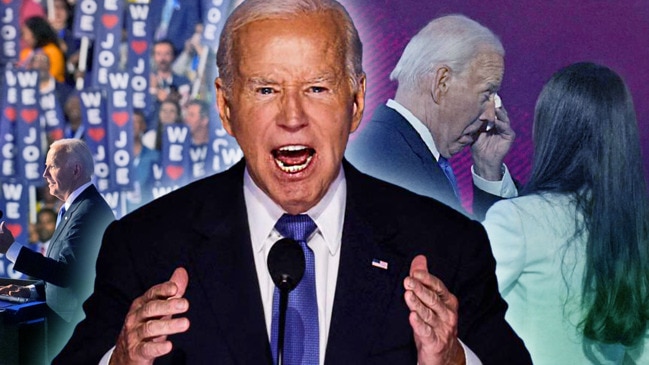 Biden passes torch to Harris in emotional DNC speech