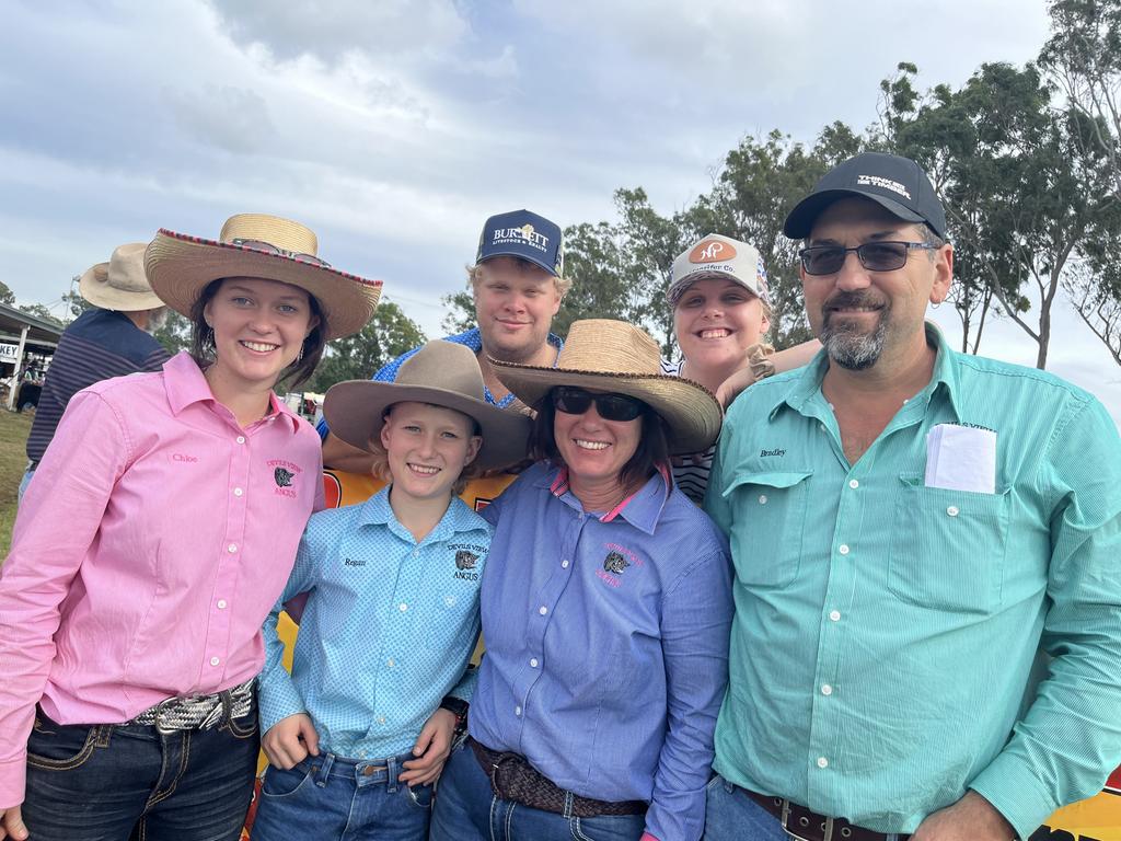 Bradley, Marie, Chloe and Regan Pike from Devils View Angus travelled all the way from Woolooga to show their cattle.