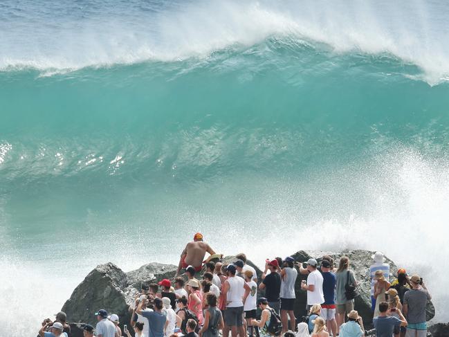 Big Sunday on the Gold Coast as cyclonic swell hits the coast. Kirra once again reminded all of her magic as surfers slotted into giant barrells. . Picture Glenn Hampson