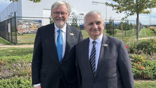 Australia’s Ambassador to the US Kevin Rudd with Democratic senator Jack Reed. Picture: X