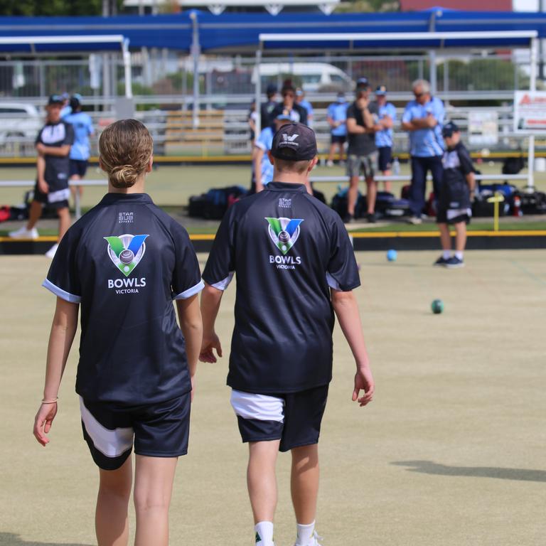 Action from the Australian Schools Super lawn bowls series played at Tweed Heads between Queensland, NSWCHS and Victoria. Picture: BOWLS QLD