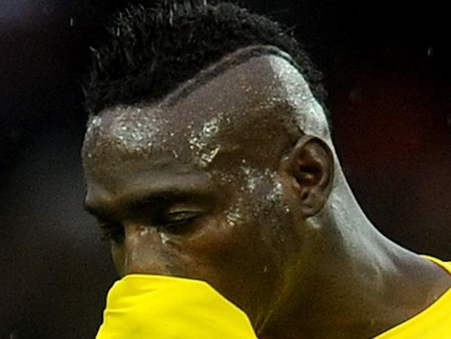 MANCHESTER, ENGLAND - DECEMBER 14: (THE SUN OUT, THE SUN ON SUNDAY OUT) Mario Balotelli of Liverpool reacts during the Barclays Premier League match between Manchester United and Liverpool at Old Trafford on December 14, 2014 in Manchester, England. (Photo by John Powell/Liverpool FC via Getty Images)