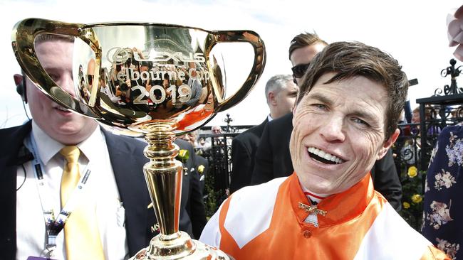 Craig Williams shows off the spoils of victory. Picture: David Caird