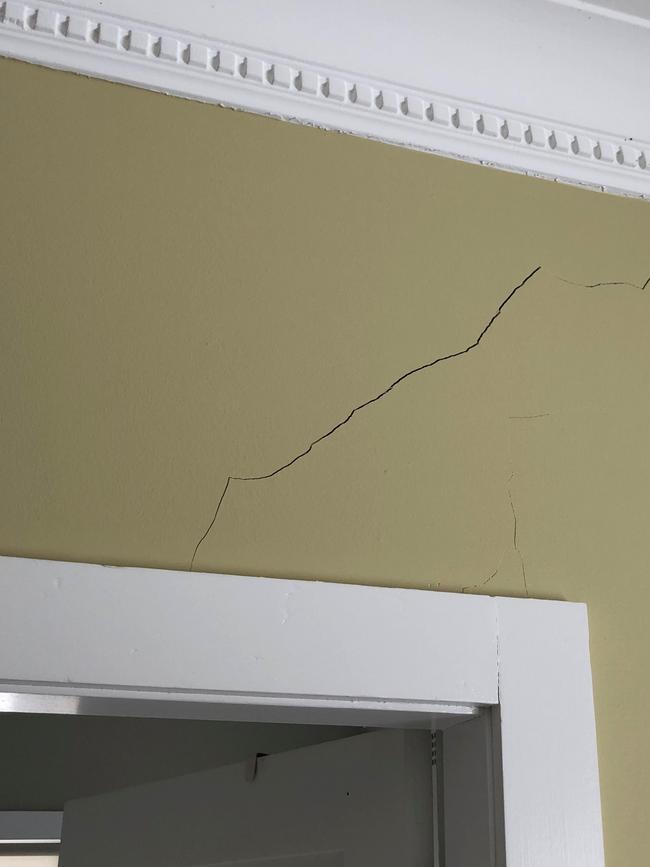 Cracks at a Rose Bay residence. Picture: supplied.