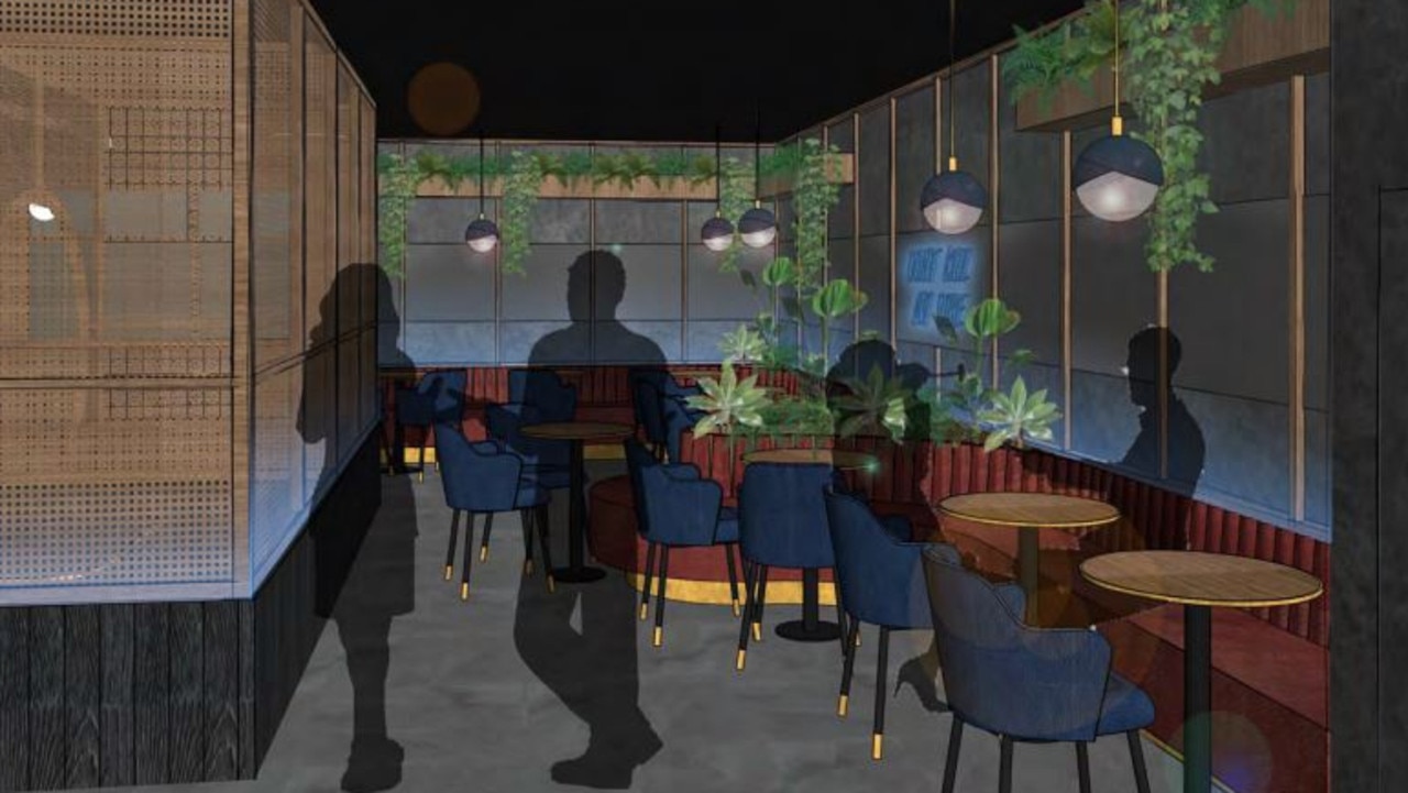 The general dining area perspective for the planned Hibiki Bar and Karaoke. Picture: Supplied