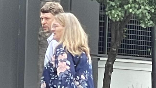 Patrick Phyland was supported by his mother as he left Ringwood Magistrates' Court after being sentenced on January 13, 2023. Picture: Kiel Egging.