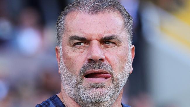 BARCELONA, SPAIN - AUGUST 08: Ange Postecoglou, head coach of Tottenham Hotspur looks on prior to the Joan Gamper Trophy match between FC Barcelona and Tottenham Hotspur at Estadi Olimpic Lluis Companys on August 08, 2023 in Barcelona, Spain. (Photo by Eric Alonso/Getty Images)