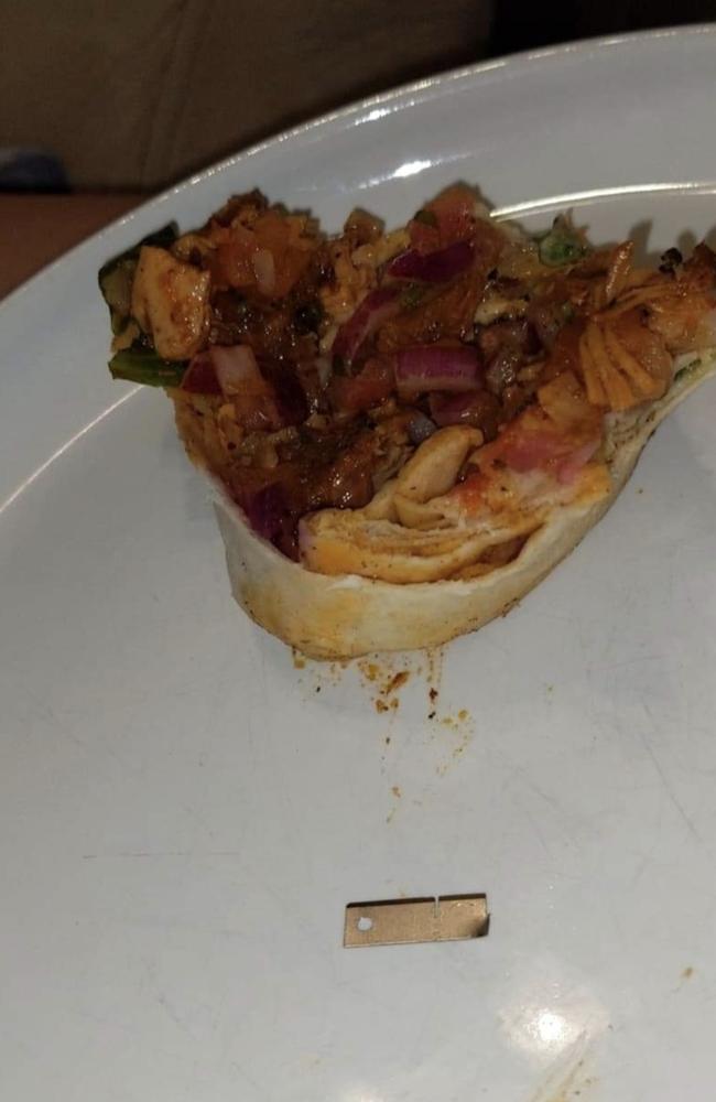 Allie Strange says she found a razor in her burrito. Pic: Supplied