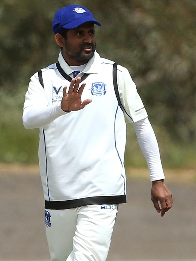 Kaushal Silva in action for Greenvale Kangaroos. Picture: Hamish Blair