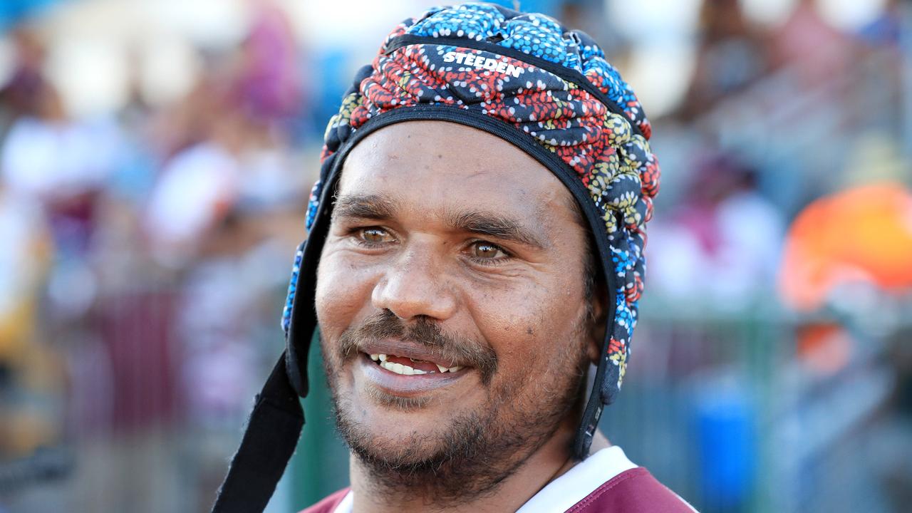 Yarrabah’s Charles Murgha is all smiles after his teams win at the CDRL preliminary final Mareeba v Yarrabah game, Barlow Park. Picture: Justin Brierty