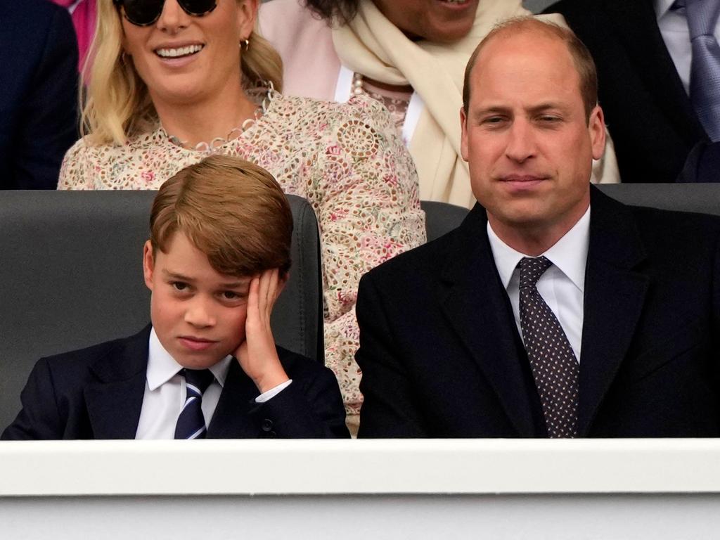 Prince George is hoping his dad doesn’t make him sing ‘Sweet Caroline’ in front of everyone again. Picture: Frank Augstein/AFP