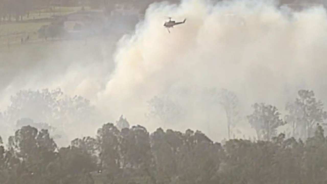 Screenshots from live footage show heavy smoke rising from the fire.
