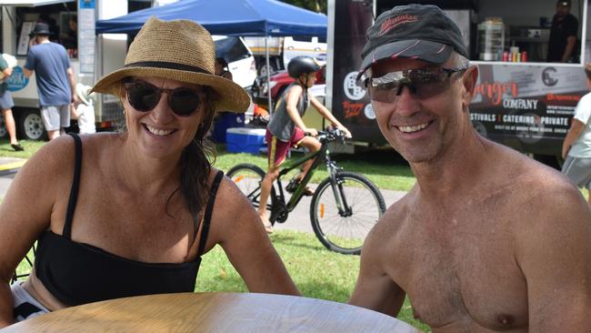 Tracy and Clive Tucker at day two of the Senior and Masters division of the 2023 Queensland Surf Life Saving Championships at Mooloolaba. Photo: Elizabeth Neil