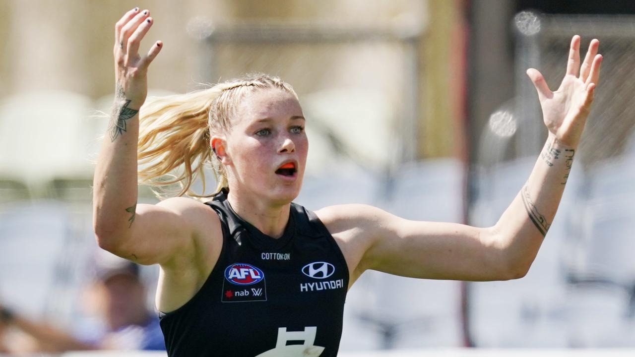 AFLW Tayla Harris Sledge Stacey Livingstone AFLW Collingwood V Carlton AFLW Results