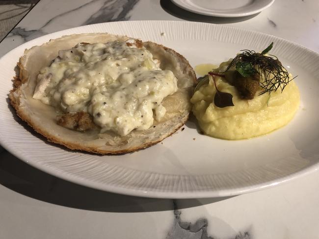 The snapper and sea urchin pie at Mercado in Bowen Hills.