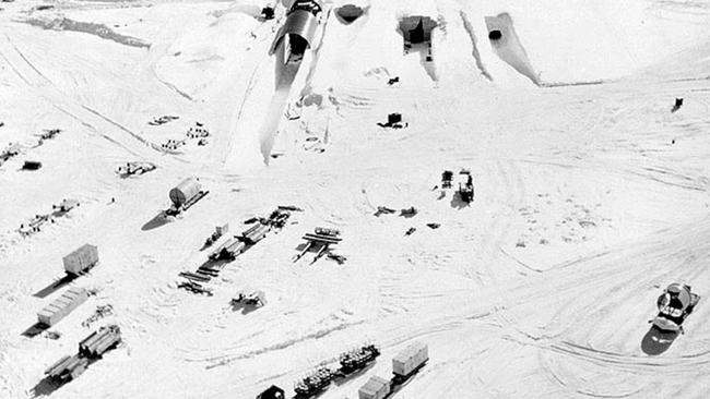 An aerial view of the Camp Century military base. Picture: US Army. .