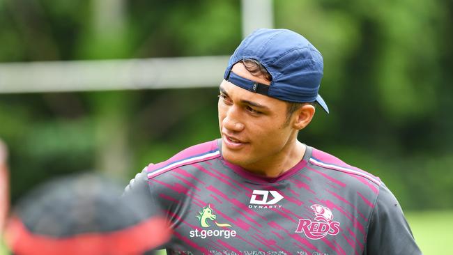 Kalani Thomas. Training Clinic for Junior players at Nambour Rugby Union Club. Picture: Patrick Woods.