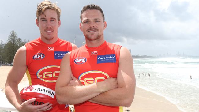 Tom Lynch and Steven May will co-captain the Suns again in 2018. Picture: Mike Batterham