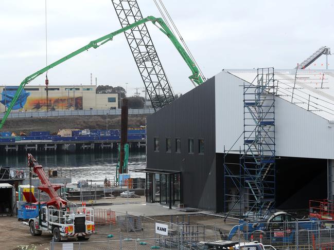 The Spirit of Tasmania terminal construction site in July 2022. Picture: Alison Wynd