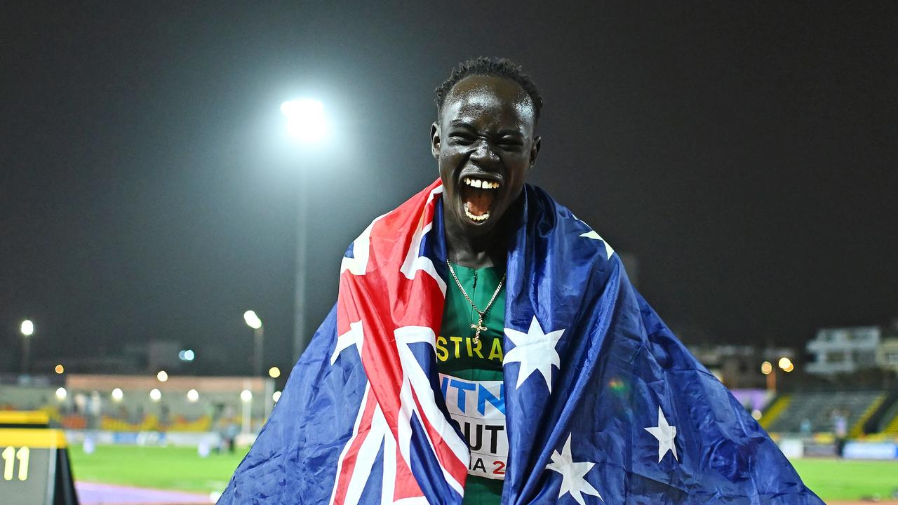 Gout Gout won silver in the 200m final with a personal best time of 20.60 at the World Athletics U20 Championships in Lima. Picture: X