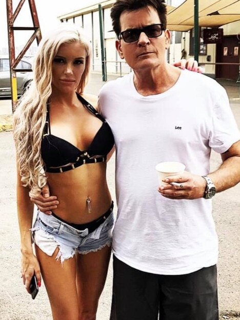 Haylee Baxter and Charlie Sheen. Picture: Facebook