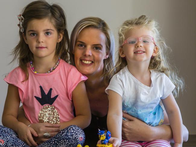 Chantelle Fox with her daughters Lilly (5) and Edie (3). Picture: Valeriu Campan