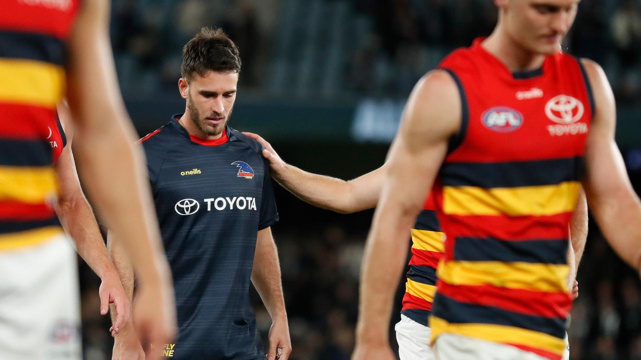 Crow Lachie Murphy after Sunday’s loss to the Blues. Picture: Michael Willson/AFL Photos