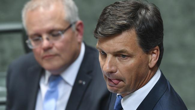 Australian Energy Minister Angus Taylor is quizzed during Question Time. Picture: Lukas Coch/AAP