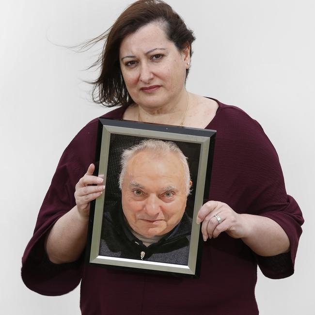 Luisa Cavarra holding a picture of Dad Antonio Croce. Picture: David Caird