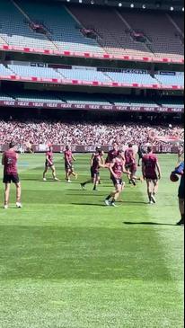 Fans show their pride at Lions training session ahead of AFL Grand Final