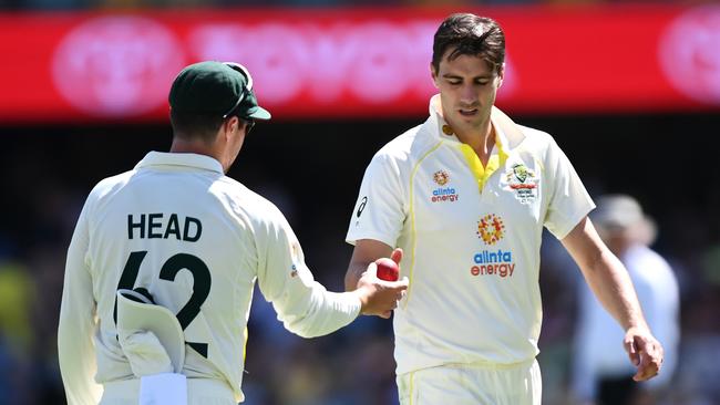 Pat Cummins had his first difficult day on the job. Picture: Bradley Kanaris/Getty Images