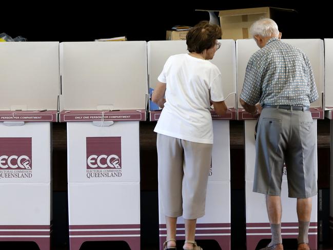 Gold Coast residents voting in the QLD State election.   Picture: JERAD WILLIAMS