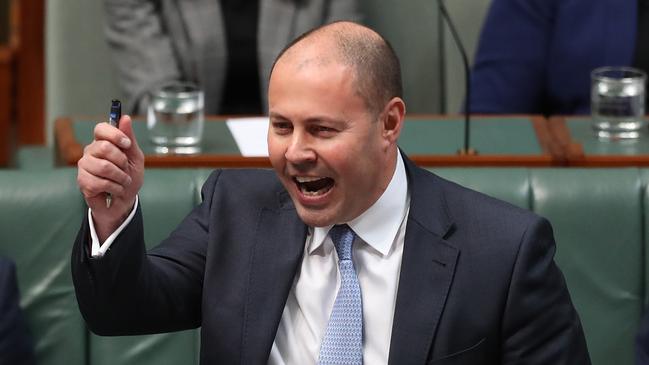 Treasurer Josh Frydenberg during question time yesterday. Picture: Kym Smith.