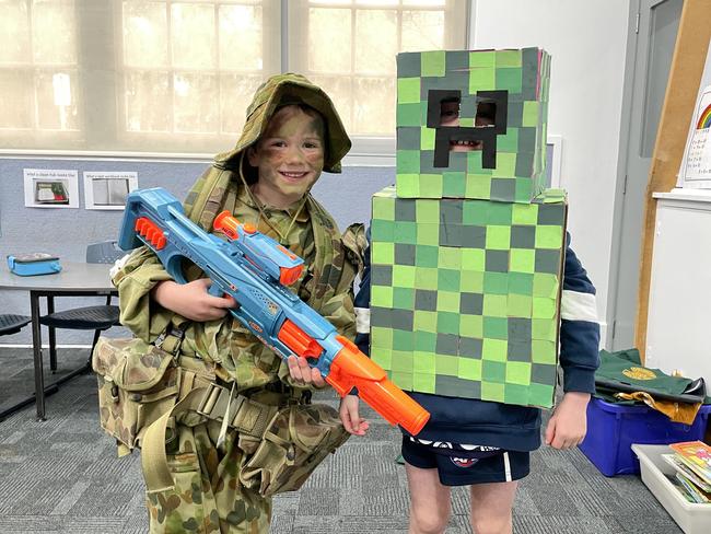 St Kilian's Primary School students Jarrah Patten and Max Crameri dressed up for Book Week. Picture: Gianni Francis.