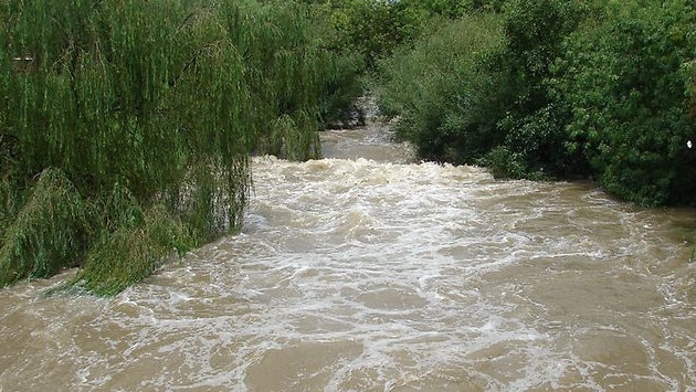 Gardiners Creek flooding at Dorothy Laver Reserve, 2011. Picture: Patrick Kelly