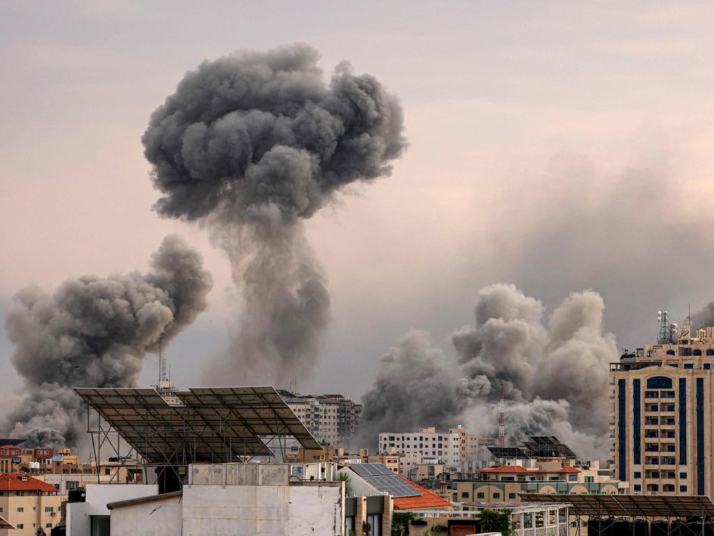 The barrage lasted the night and into the morning as more than 1000 targets were attacked. Picture: AFP