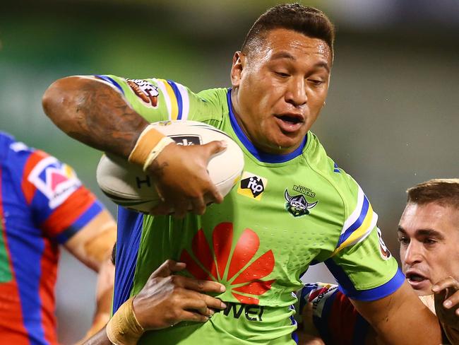 Josh Papalii aimed up for the Raiders. Picture: Getty Images