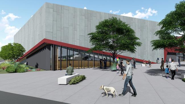 The $26m Narrandjeri Stadium in Thornbury is expected to be finished in November. Picture: Darebin Council/Brand Architects.