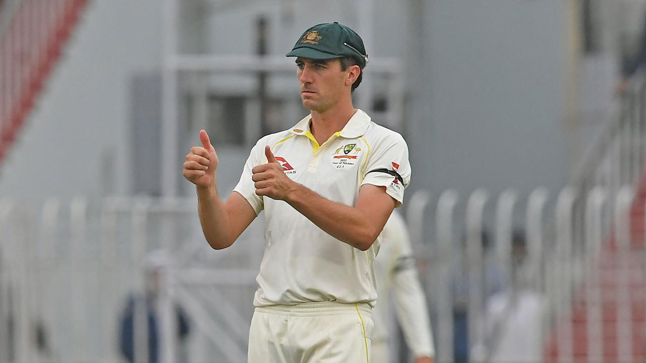 Australia's captain Pat Cummins had a tough time sparking the tourists’ attack. Picture: AFP