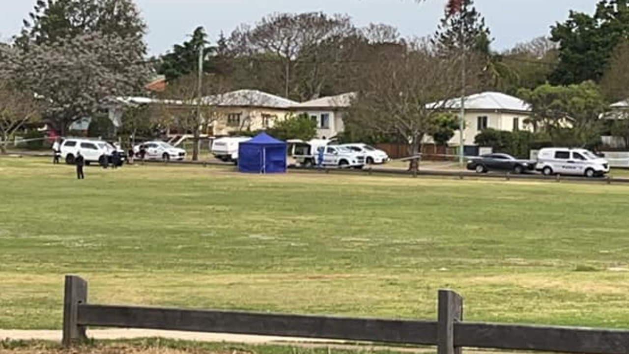 The scene in Wilsonton, Toowoomba, where a man died during a police arrest (Facebook image)