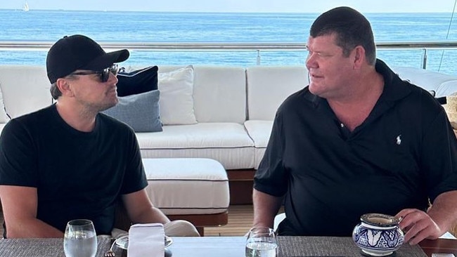 Leonardo DiCaprio joins James Packer on board his superyacht in Cannes. Picture: Instagram