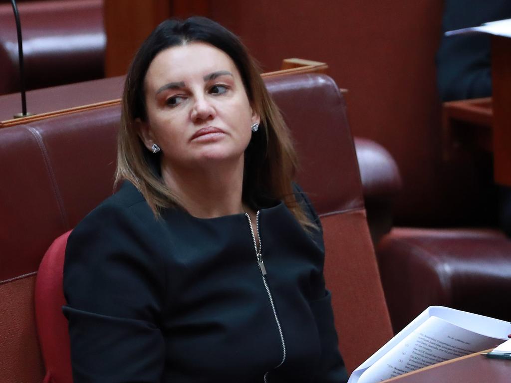 Senator Jacqui Lambie  in the Senate Chamber in Parliament House in Canberra. Picture Gary Ramage