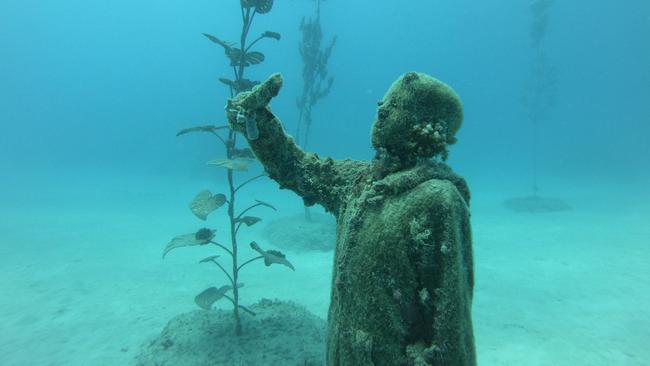 A ‘reef guardian’ at the Museum of Underwater Art. Picture: Penny Hunter