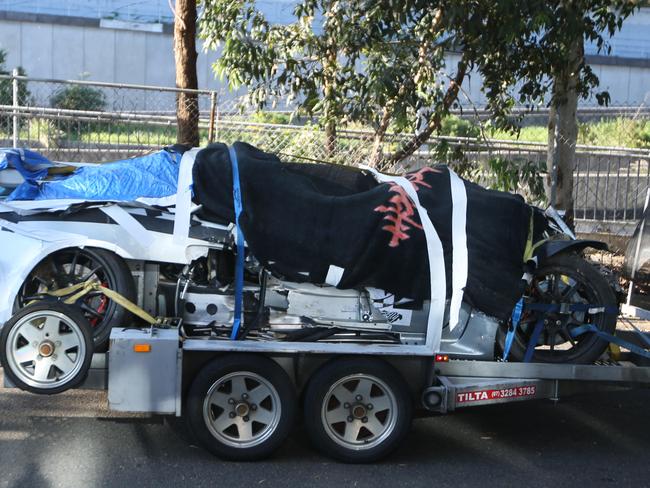 Grant Denyer's smashed rally car will be taken back to Sydney Photo: Bob Barker.