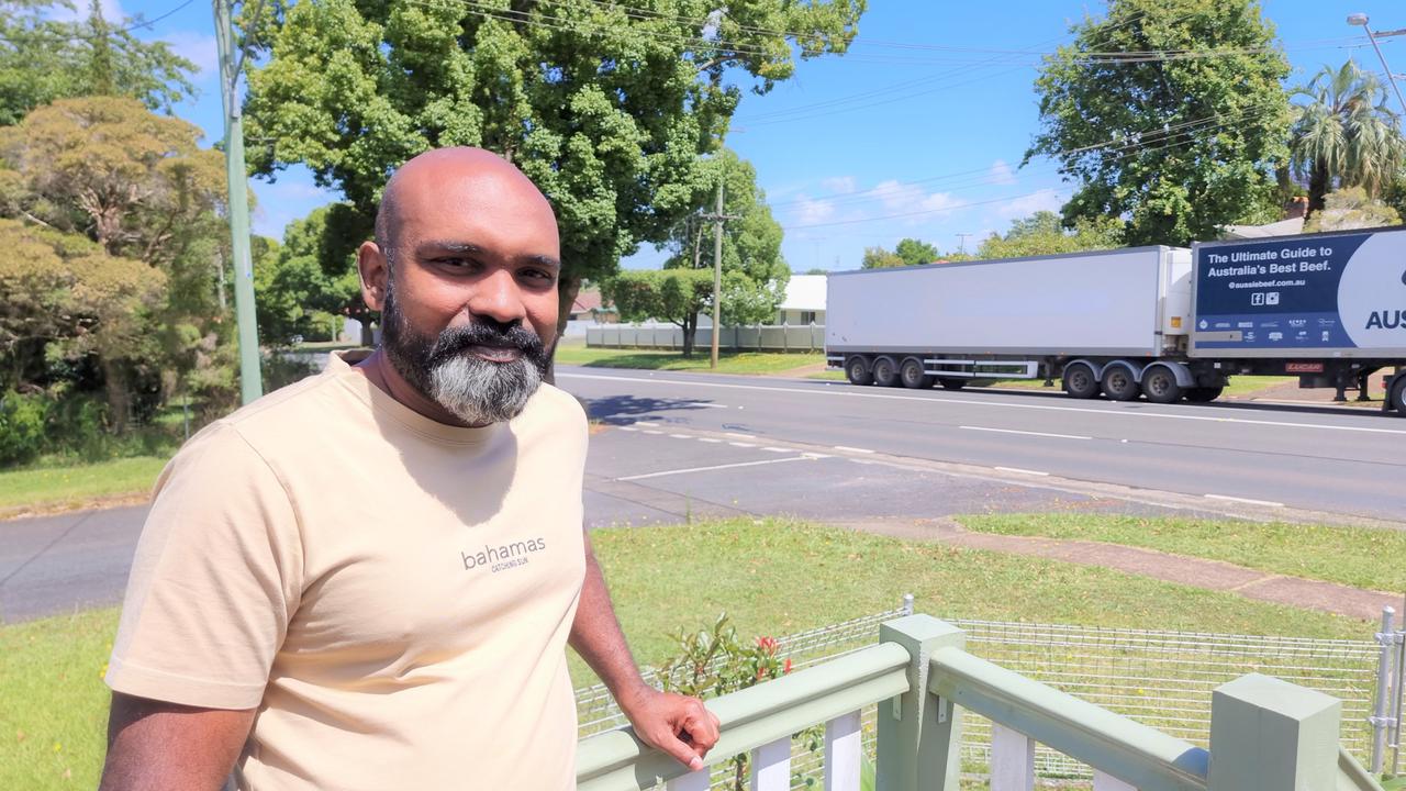 James Street resident Joseph Palamoodan said the extra 1150 daily trucks driving by his house as a result of the Toowoomba Bypass closure was affecting his sleep and the amenity of the neighbourhood.