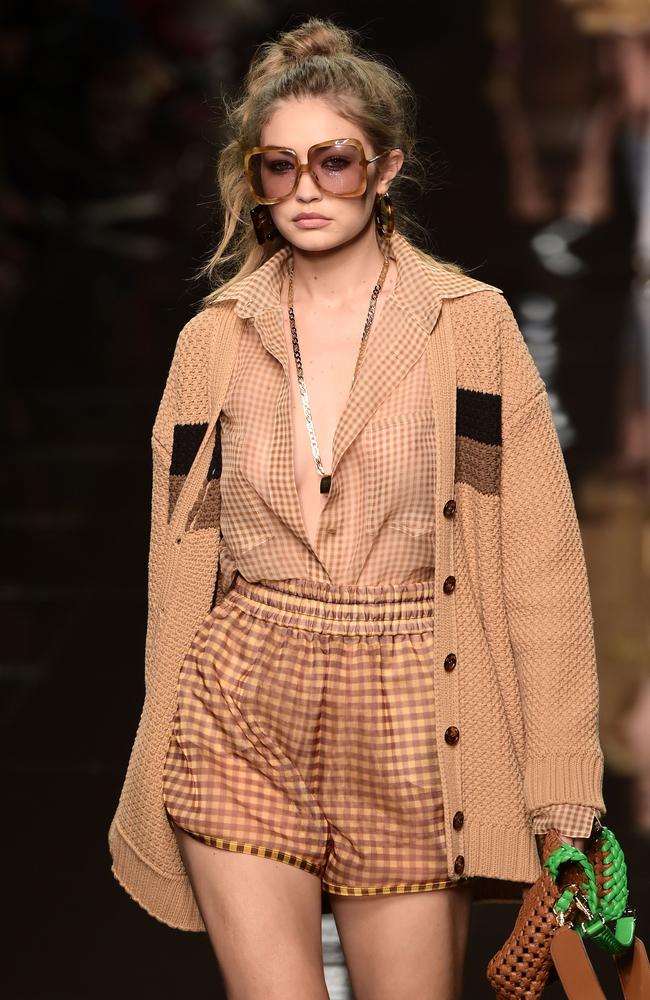 Gigi Hadid at the Versace Spring / Summer 2020 Show, Gigi Hadid Continues  Her Fashion Week Reign as She Hits the Runway in Milan