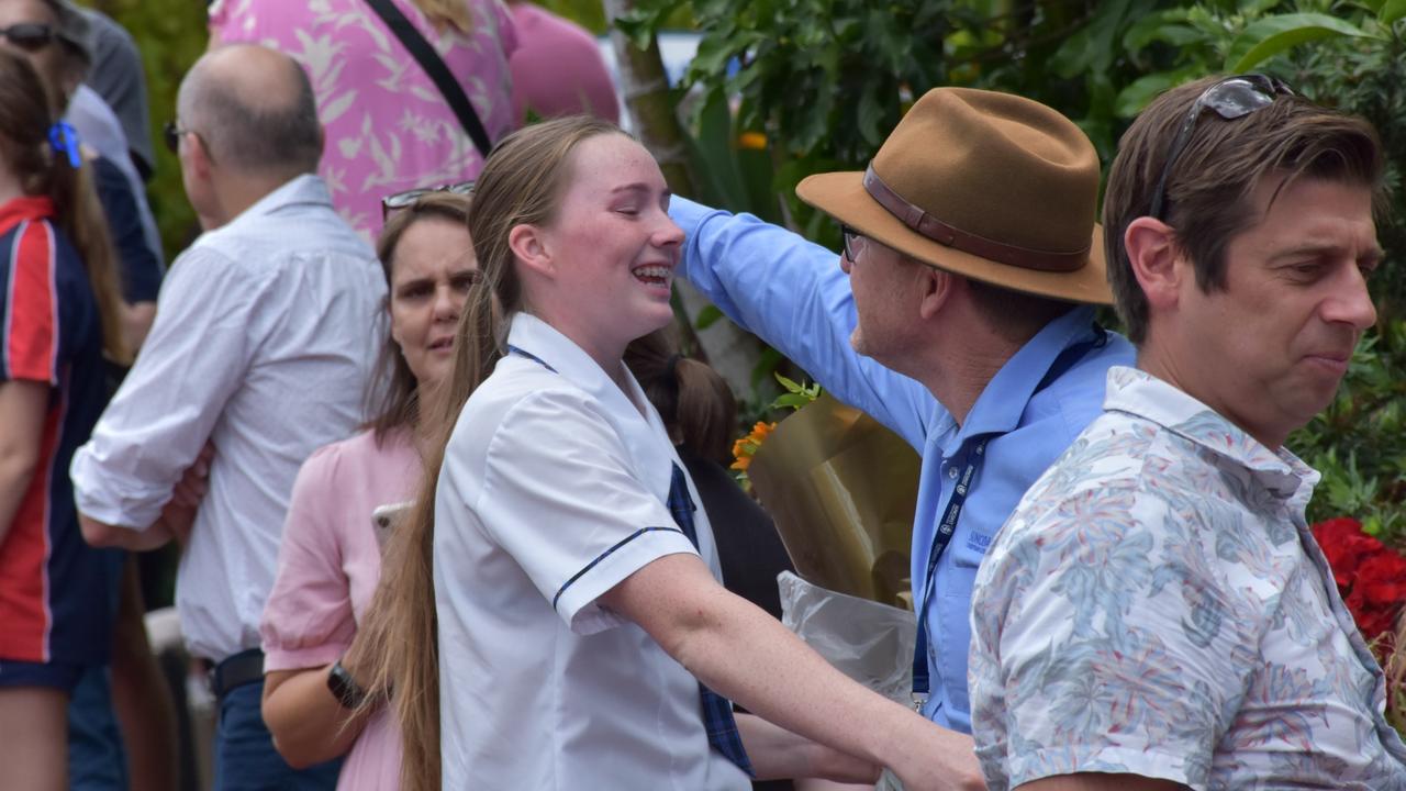 Suncoast Christian College farewells Year 12 students with a guard of honour across the campus.