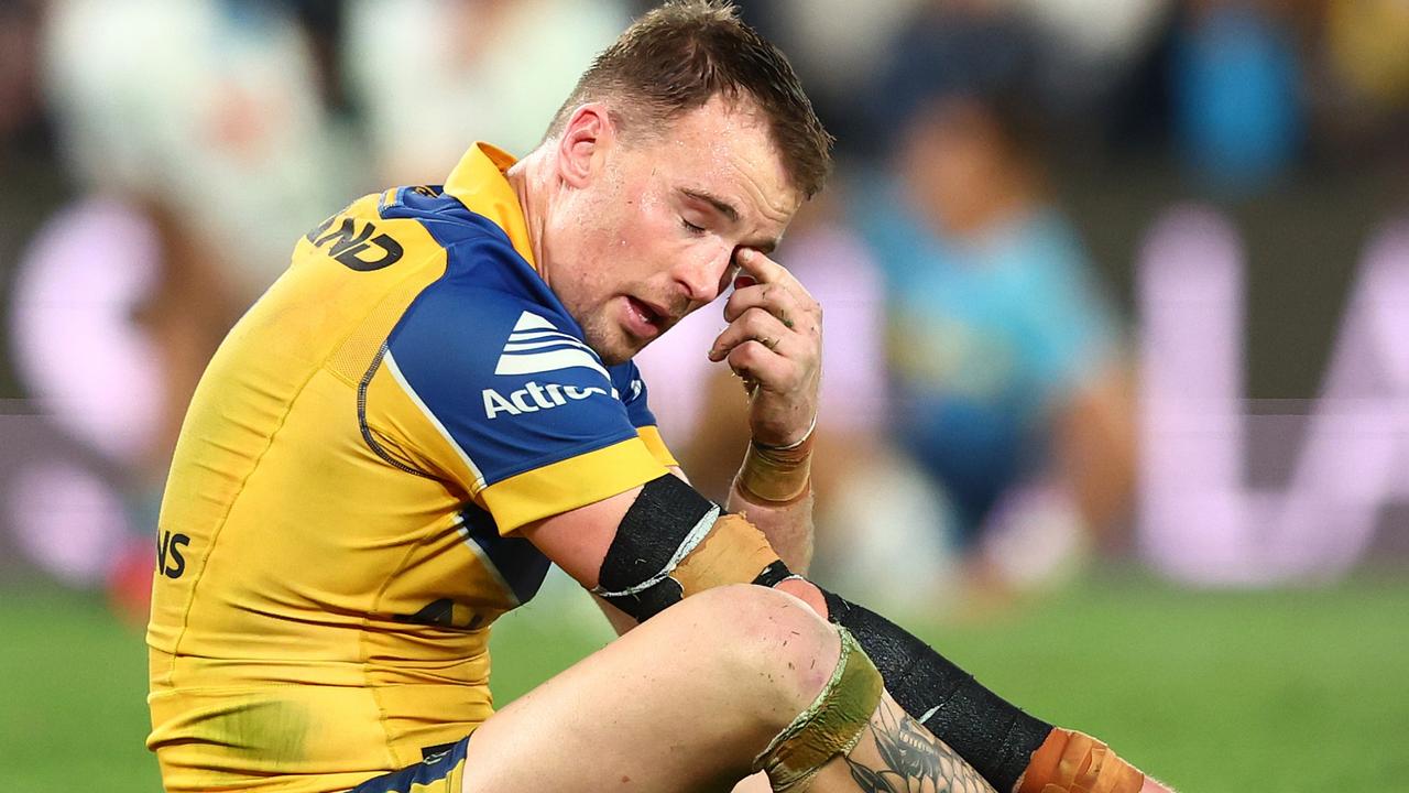 Clinton Gutherson of the Eels looks on after losing the round 19 NRL match between Gold Coast Titans and Parramatta Eels at Cbus Super Stadium, on July 13, 2024, in Gold Coast, Australia. (Photo by Chris Hyde/Getty Images)